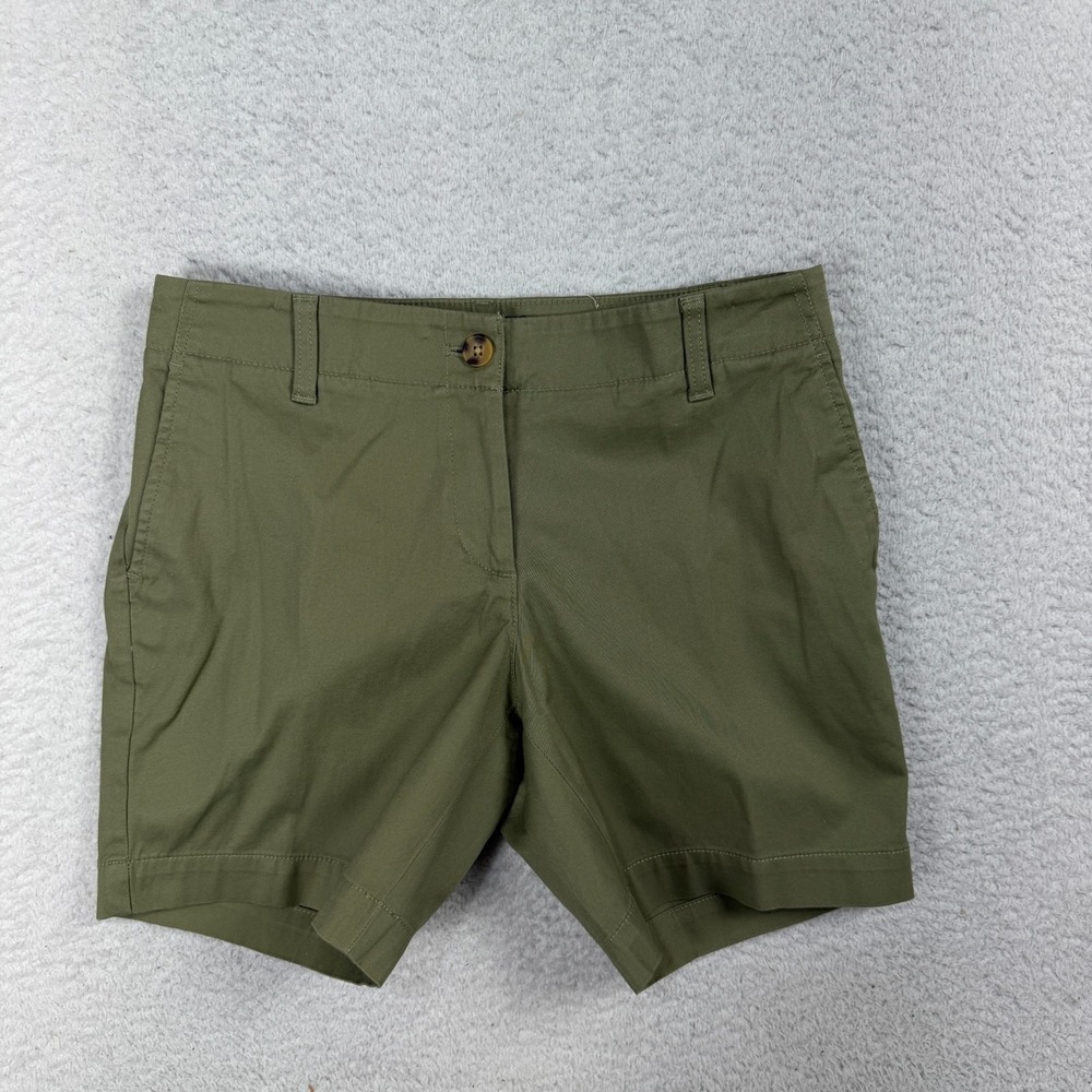 Talbots Women’s 2P Relaxed Chino Shorts 6" (W29x6) Green Olive Golf Stretch